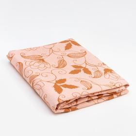 Полотенце вафельное банное Экономь и Я "Цветы" 80х150 см, цв.розовый, 150 гр/м2, 100% хл