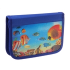 Пенал школьный на молнии 3D "Бабочка", голубой - Фото 1