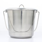 Ведро с крышкой, 10 л, мерная шкала, нержавеющая сталь - Фото 1