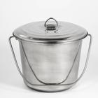 Ведро с крышкой, 7 л, мерная шкала, нержавеющая сталь - Фото 1