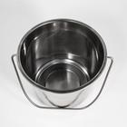 Ведро с крышкой, 7 л, мерная шкала, нержавеющая сталь - Фото 2