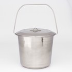 Ведро с крышкой, 12 л, мерная шкала, нержавеющая сталь - Фото 2