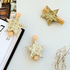 Прищепки декоративные новогодние «Звезды», 12×8 см, набор 6 шт., золотой - Фото 6