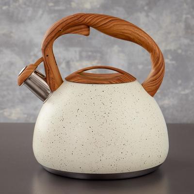 УЦЕНКА Чайник со свистком Magistro Stone, 2,7 л, ручка soft-touch, индукция, цвет бежевый