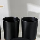 Набор аксессуаров для ванной комнаты «Эко», 4 предмета (мыльница, дозатор для мыла, 2 стакана), цвет чёрный - фото 6455607