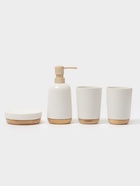 Аксессуары для ванной «Эко», 4 предмета, мыльница, дозатор для мыла, 2 стакана, белые - Фото 2