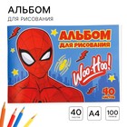 Альбом для рисования А4, 40 листов 100 г/м², на скрепке, Человек-паук - фото 16289548