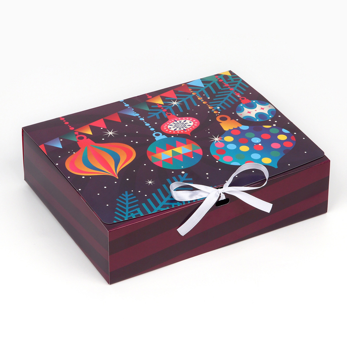 Коробка складная двухсторонняя «Сияй в новом году», 31 × 24,5 × 9 см
