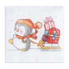 Салфетки бумажные «Новогодняя почта», 1 слой, 24×24 см, 50 шт. - Фото 2