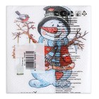 Салфетки новогодние бумажные «Снеговичок», 24×24 см, 50 шт. - Фото 3