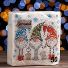 Салфетки новогодние бумажные «Сказочные гномы», 24×24 см, 50 шт. - Фото 4