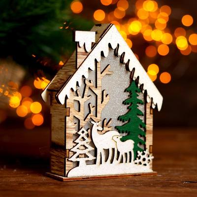 Световой декор настольный «Домики» 12.5 см, МИКС