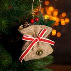 Подвеска новогодняя на ёлку «Мешочек с подарками» 8 × 9 см - фото 9351416
