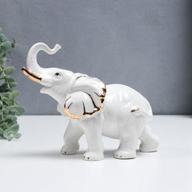 Сувенир керамика 'Белоснежный слон' с золотом 17 см