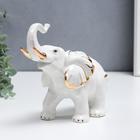 Сувенир керамика "Белоснежный слон" с золотом 17 см - фото 21834881
