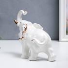 Сувенир керамика "Белоснежный слон" с золотом 17 см - фото 21834883