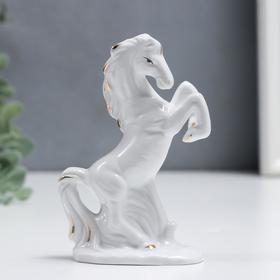 Сувенир керамика 'Белоснежный конь на дыбах' с золотом 11,5 см