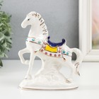 Сувенир керамика "Конь с попоной" стразы 15 см - фото 3091333