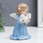 Фигурка керамика «Ангелочек в голубом платье, с барашком», 15 см - Фото 3