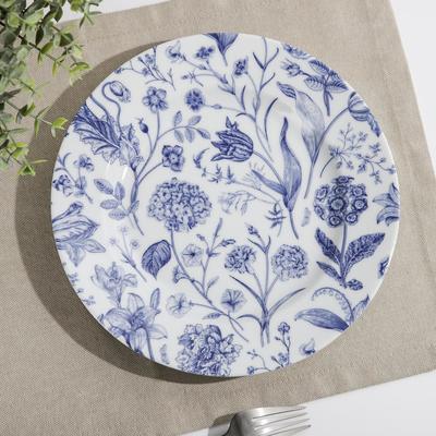 Тарелка Добрушский завод «Беатриче», d=24 см, фарфор, синяя