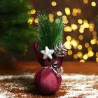 Новогодняя композиция «Серебряная шишка и ёлка со звёздочкой» - Фото 1