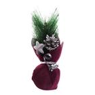 Новогодняя композиция «Серебряная шишка и ёлка со звёздочкой» - Фото 2