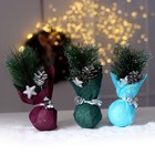 Новогодняя композиция «Серебряная шишка и ёлка со звёздочкой» - Фото 3