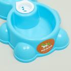 Миска двойная «Мишка» под бутылку, 24.5×19×4 см, голубая - фото 53804955