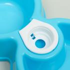 Миска двойная «Мишка» под бутылку, 24.5×19×4 см, голубая - фото 53804956