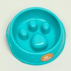 Миска для медленного кормления "Лапа", 400 мл, бирюзовая - Фото 1