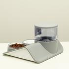 Комплекс для кормления с автопоилкой и съёмной миской, бело-серый - Фото 4