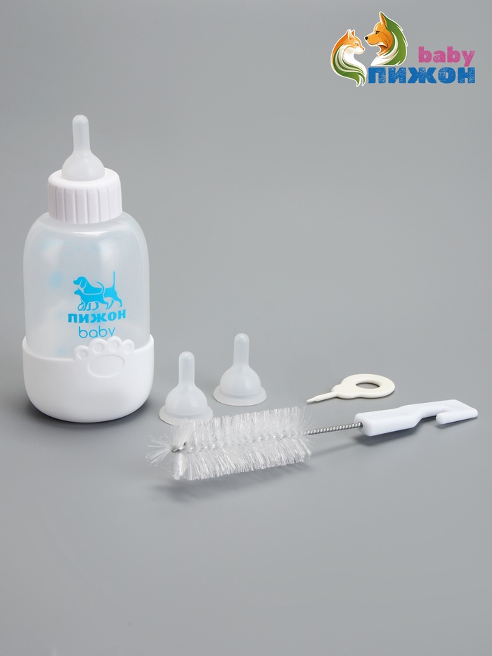 Набор для вскармливания «Пижон» мягкая, с основой из силикона, 100 мл, белая