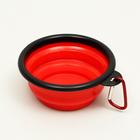 Миска силиконовая, складная, 250 мл, 11 см, красная - Фото 1