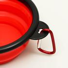 Миска силиконовая, складная, 250 мл, 11 см, красная - Фото 3