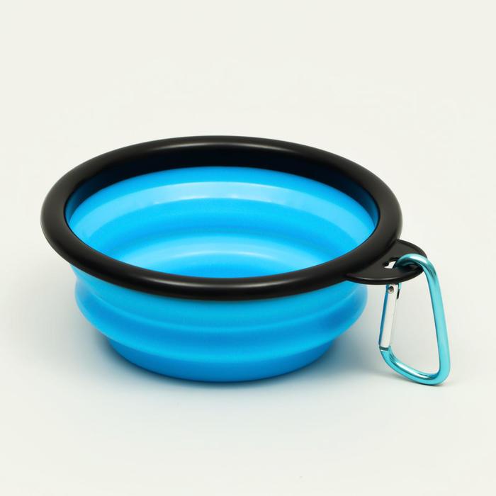 Миска силиконовая, складная, 250 мл, 11 см, синяя - Фото 1
