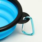 Миска силиконовая, складная, 250 мл, 11 см, синяя - Фото 3