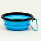 Миска силиконовая, складная, 250 мл, 11 см, синяя - Фото 4