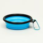 Миска силиконовая, складная, 250 мл, 11 см, синяя - Фото 5