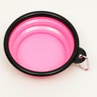 Миска силиконовая, складная, 350 мл, 13 см, розовая - Фото 2