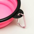 Миска силиконовая, складная, 350 мл, 13 см, розовая - Фото 3
