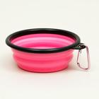 Миска силиконовая, складная, 350 мл, 13 см, розовая - Фото 4