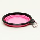 Миска силиконовая, складная, 350 мл, 13 см, розовая - Фото 6