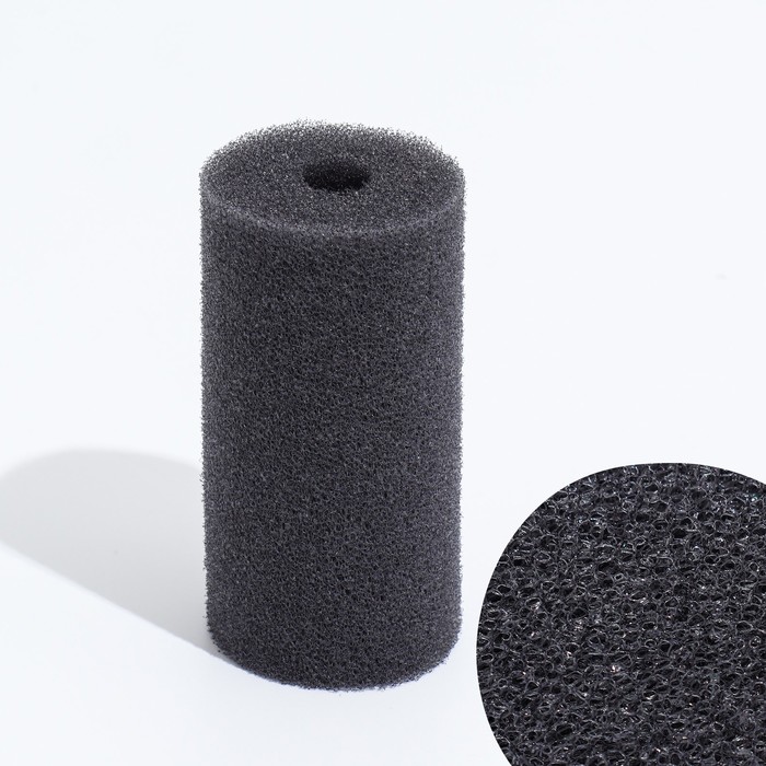 Губка круглая № 1, мелкопористая, 5×5×10 см, серая - Фото 1