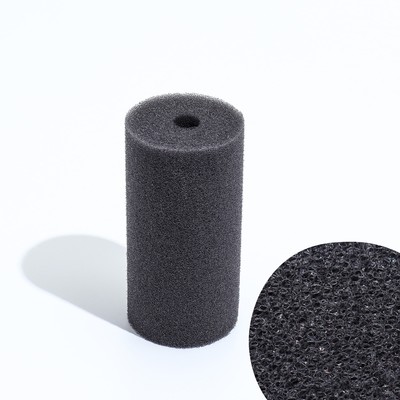 Губка круглая № 2, мелкопористая, 6×6×12 см, серая