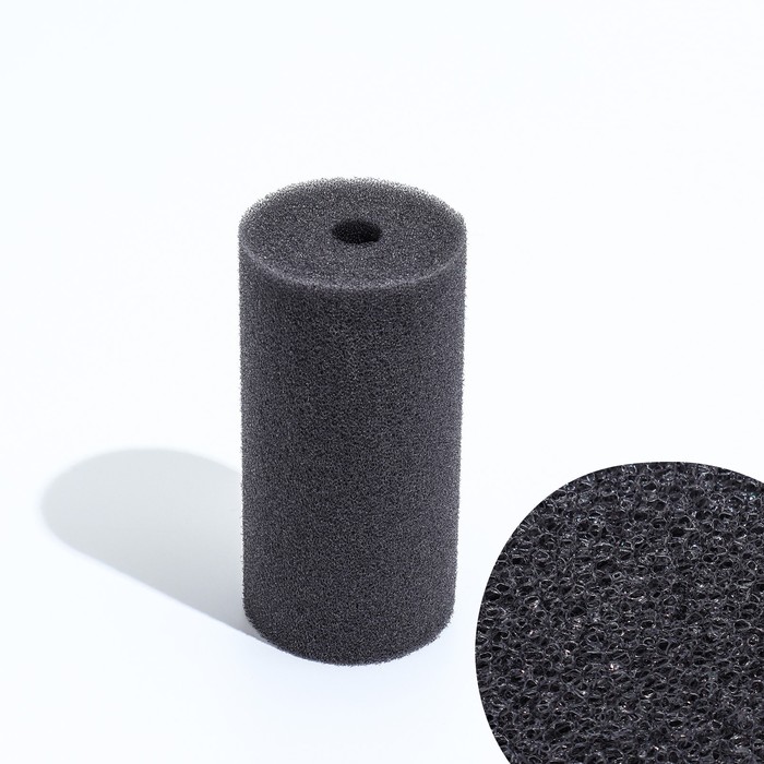 Губка круглая № 2, мелкопористая, 6×6×12 см, серая - Фото 1