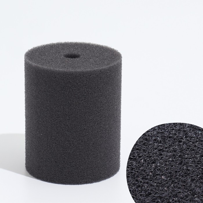 Губка круглая № 3, мелкопористая, 8×8×10 см, серая - Фото 1