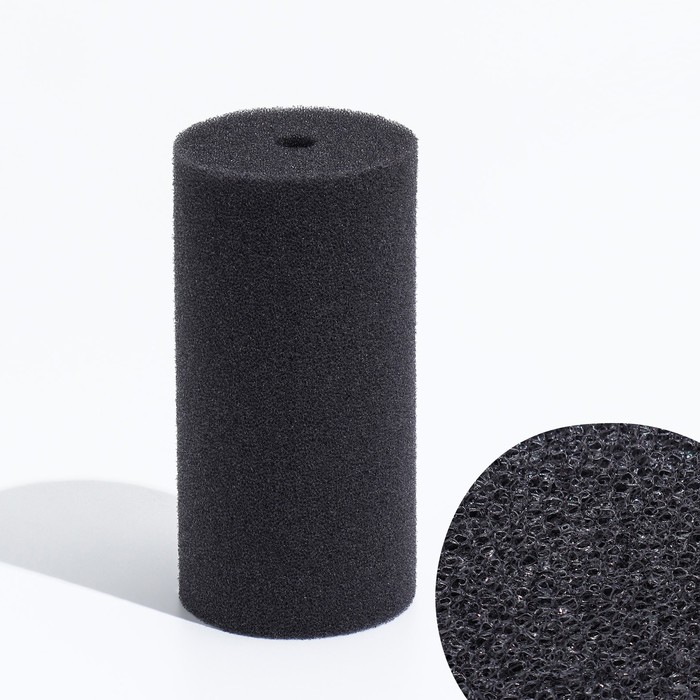 Губка круглая № 4, мелкопористая, 8×8×16 см, серая - Фото 1