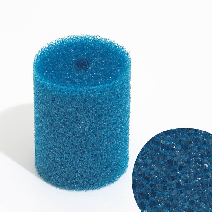 Губка круглая № 3, крупнопористая, 8×8×10 см, синяя - Фото 1