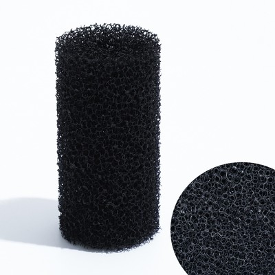 Губка круглая № 1, среднепористая 30 PPI, 5×5×10 см, черная