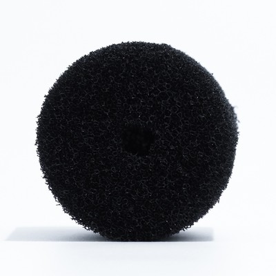 Губка круглая № 3, среднепористая 30 PPI, 8×8×10 см, черная